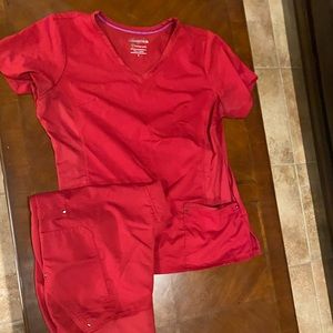 Red scrub set